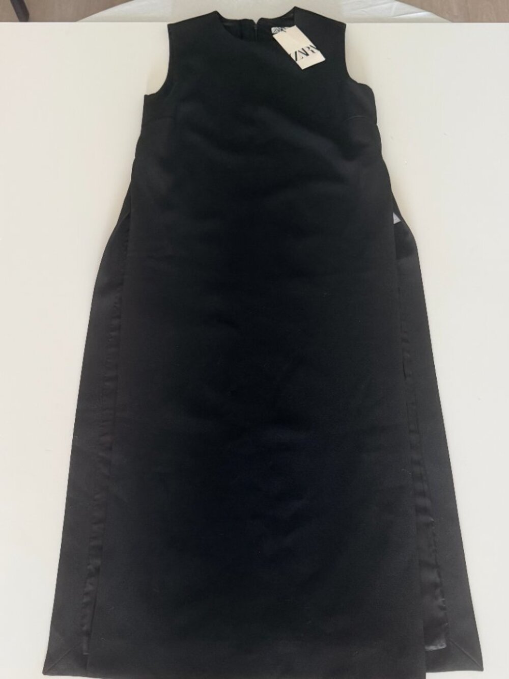 NWT Zara Womens Black Lined Tunic Sz M MInamalist City Chic Classic Side Slits - Picture 3 of 9